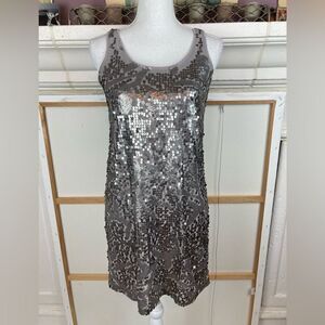 Silver Sequined Dress fully lined utterly stunning evening cocktail party dress